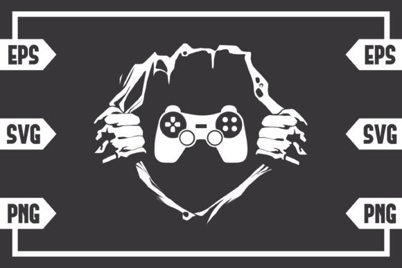 Chest Rip off Gaming Controller Graphics for Crafts