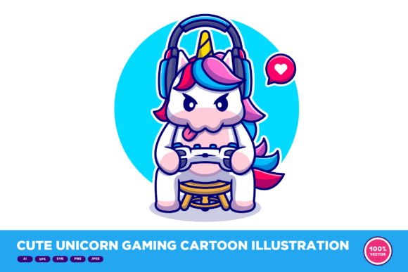 Cute Unicorn Gaming Graphics & Illustrations Review