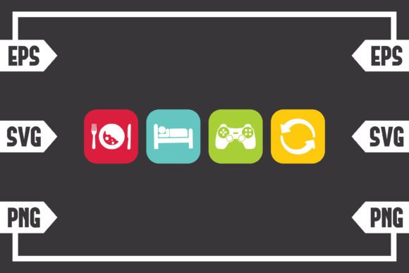 Eat Sleep Gaming Controller Repeat: Graphics for Crafts