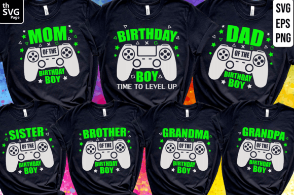 Gaming Birthday Bundle SVG: Graphics & Print Templates