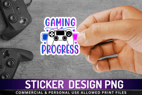 Gaming in Progress Sticker PNG: A Designer's Take