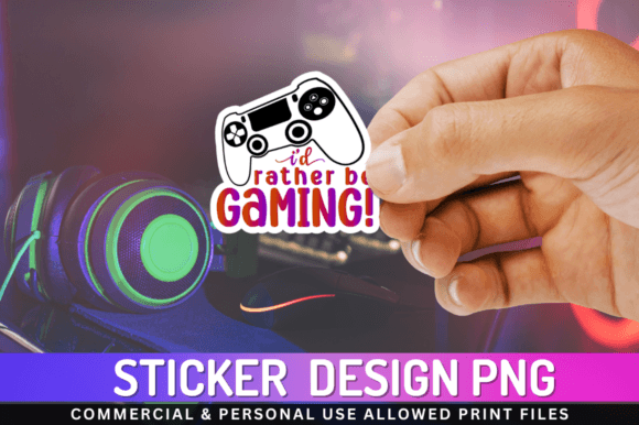 Gaming Sticker PNG for Crafts and Graphics