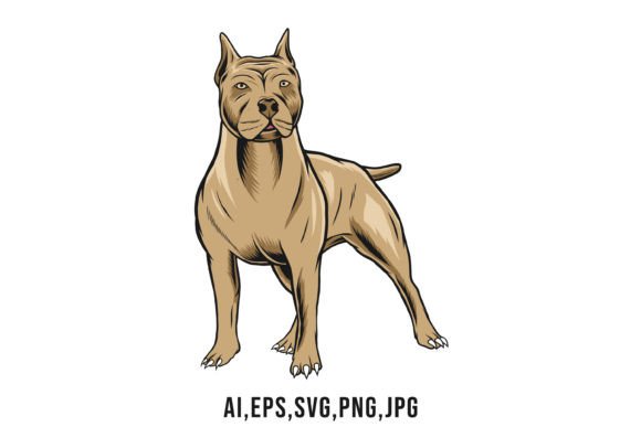 Pitbull Vector Illustration for Graphics and Crafts