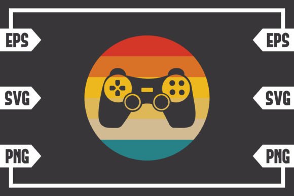 Retro Circle Gaming Controller: Graphics for Crafts