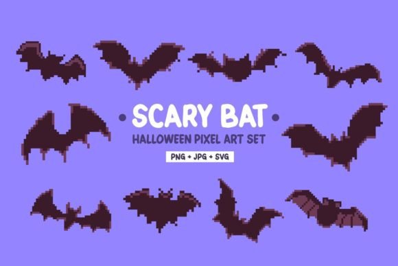 Scary Bat Halloween Pixel Art: Graphics & Crafts