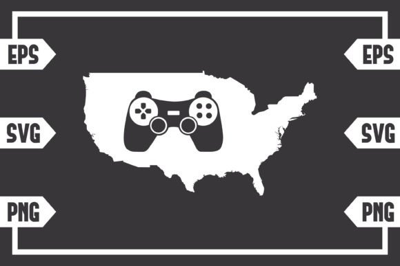 USA Map Gaming Controller Graphics & Crafts